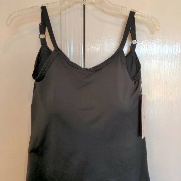 Mastectomy Swim Tankini Top with Integrated Prosthetics, Medium w C Cup, NWT, Bl